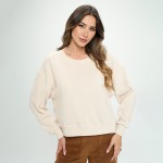 Wholesale women s Relaxed Ribbed Corduroy Long Sleeve Top Pack Relaxed Fit Cordu