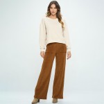 Wholesale women s Relaxed Ribbed Corduroy Long Sleeve Top Pack Relaxed Fit Cordu