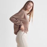 Wholesale women s Relaxed Ribbed Corduroy Long Sleeve Top Pack Relaxed Fit Cordu