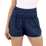 Wholesale women s Nylon Smocked Waisted Athletic Shorts Pull Elastic Smocked Wai