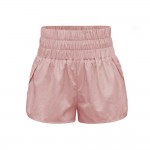 Wholesale women s Nylon Smocked Waisted Athletic Shorts Pull Elastic Smocked Wai