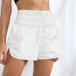 Wholesale women s Nylon Smocked Waisted Athletic Shorts Pull Elastic Smocked Wai