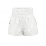 Wholesale women s Nylon Smocked Waisted Athletic Shorts Pull Elastic Smocked Wai