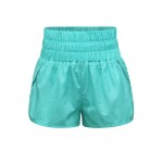 Wholesale women s Nylon Smocked Waisted Athletic Shorts Pull Elastic Smocked Wai