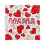 Wholesale seed Bead Heart Pattern Mama Coaster W