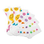Wholesale multi Colored Smile Tube Socks Cable Detail pack One Fits Most Adult C