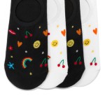 Wholesale flower Star Rainbow Smile Printed No Show Socks Pack One Fits Most Adu