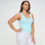 Wholesale women s Reversible Ribbed Seamless Tank Reversible Sleeveless Seamless
