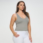 Women's Reversible Ribbed Seamless Tank 

- Reversible
- Sleeveless
- Seamless
- Stretchy
- High Quality
- Buttery soft
- Cropped 

- Material: 92% Nylon, 8% Spandex
