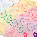 Wholesale cat Flower Printed Ankle Socks Pack One Fits Most Adult Combed Cotton