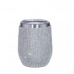 Wholesale rhinestone oz Stainless Wine Tumbler Double Wall Vacuum Sealed Lid Ope