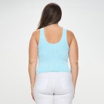 Wholesale women s Seamless Reversible Stonewashed Ribbed Tank Fitted Sleeveless