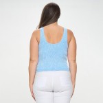 Wholesale women s Seamless Reversible Stonewashed Ribbed Tank Fitted Sleeveless