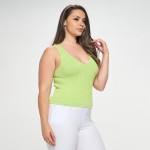 Wholesale women s Seamless Reversible Stonewashed Ribbed Tank Fitted Sleeveless