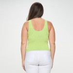 Wholesale women s Seamless Reversible Stonewashed Ribbed Tank Fitted Sleeveless