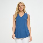 Women's Ribbed Sleeveless Tank Top 

- Ribbed 
- V-Neck
- 92% Rayon, 8% Spandex 