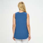 Wholesale women s Ribbed Sleeveless Tank Top Ribbed V Neck Rayon Spandex