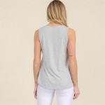 Wholesale women s Ribbed Sleeveless Tank Top Ribbed V Neck Rayon Spandex