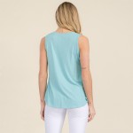 Wholesale women s Ribbed Sleeveless Tank Top Ribbed V Neck Rayon Spandex