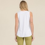 Wholesale women s Ribbed Sleeveless Tank Top Ribbed V Neck Rayon Spandex