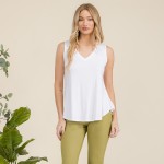 Wholesale women s Ribbed Sleeveless Tank Top Ribbed V Neck Rayon Spandex