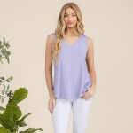 Wholesale women s Ribbed Sleeveless Tank Top Ribbed V Neck Rayon Spandex