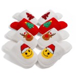 Wholesale plush Plaid Christmas Slide Slippers US Women s S M M L Polyester Rubb