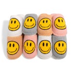 Wholesale plush Smile Slide Slippers US Women s S M M L Polyester Rubber Sole