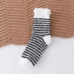 Wholesale soft Plush Knit Striped Socks One Fits Most Adult Assorted Colors Poly