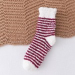 Wholesale soft Plush Knit Striped Socks One Fits Most Adult Assorted Colors Poly