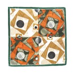 Multi Function Lightweight Stripped Geometric Print Scarf

- Wear On The Neck, In Hair Many Other Ways
- Approximately 26" W X 27" T
- 100% Polyester 
