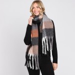 Fuzzy Checkered Scarf With Tassels

- Approximately 88" L x 30" W
- 100% Polyester