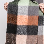 Wholesale fuzzy Checkered Scarf Tassels L W Polyester