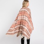 Wholesale western Pattern Ruana Wrap Tassels One Fits Most Polyester