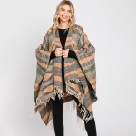 Western Pattern Ruana Wrap With Tassels

- One Size Fits Most (0-14)
- 100% Polyester