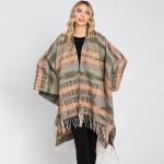 Western Pattern Ruana Wrap With Tassels

- One Size Fits Most (0-14)
- 100% Polyester