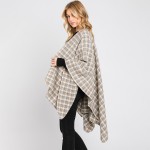 Wholesale soft Plaid Ruana Wrap One Fits Most Polyester