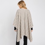 Wholesale soft Plaid Ruana Wrap One Fits Most Polyester