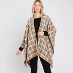 Plaid Kimono With Metallic Tinsel Detail

- One Size Fits Most (0-14) 
- 100% Polyester 