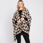 Plaid Kimono With Metallic Tinsel Detail

- One Size Fits Most (0-14) 
- 100% Polyester 