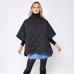 Wholesale do Everything Love Quilted Puffer Poncho Side Snaps One Fits Most Poly