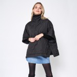 Wholesale do Everything Love Quilted Puffer Poncho Side Snaps One Fits Most Poly