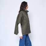 Wholesale do Everything Love Quilted Puffer Poncho Side Snaps One Fits Most Poly