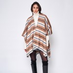 Wholesale do Everything Love Horizontal Stripe Ruana Wrap One Fits Most Polyeste