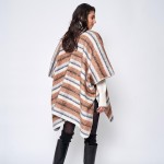 Wholesale do Everything Love Horizontal Stripe Ruana Wrap One Fits Most Polyeste