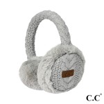 Wholesale c C EM Cable Knit Earmuffs Faux Fur Trim One Fits Most Adjustable Band