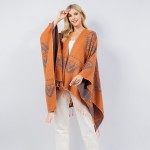 Wholesale aztec Printed Knit Kimono Tassel Fringe One Fits Most Polyester