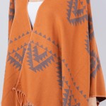 Wholesale aztec Printed Knit Kimono Tassel Fringe One Fits Most Polyester