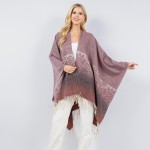 Soft Knit Ombre Aztec Print Kimono Ruana With Fringe Tassel

- One Size Fits Most 0-14
- 100% Polyester