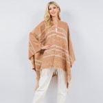 Soft Knit Aztec Print Kimono Ruana With Fringe Tassel

- One Size Fits Most 0-14
- 100% Polyester